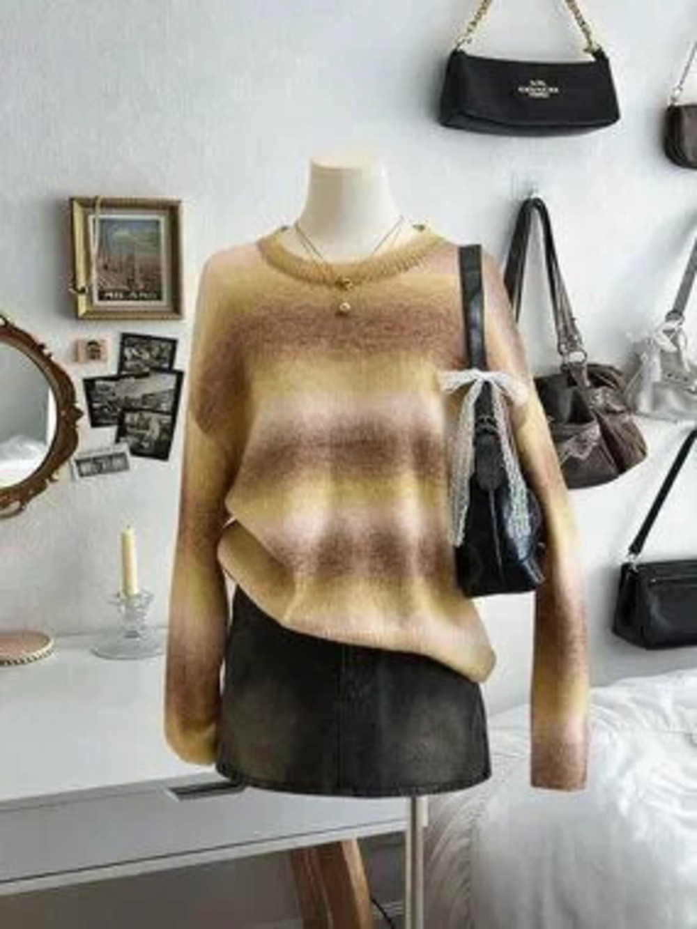 Apricot Casual Women's Loose Long Sleeve Knit Pullover Sweater